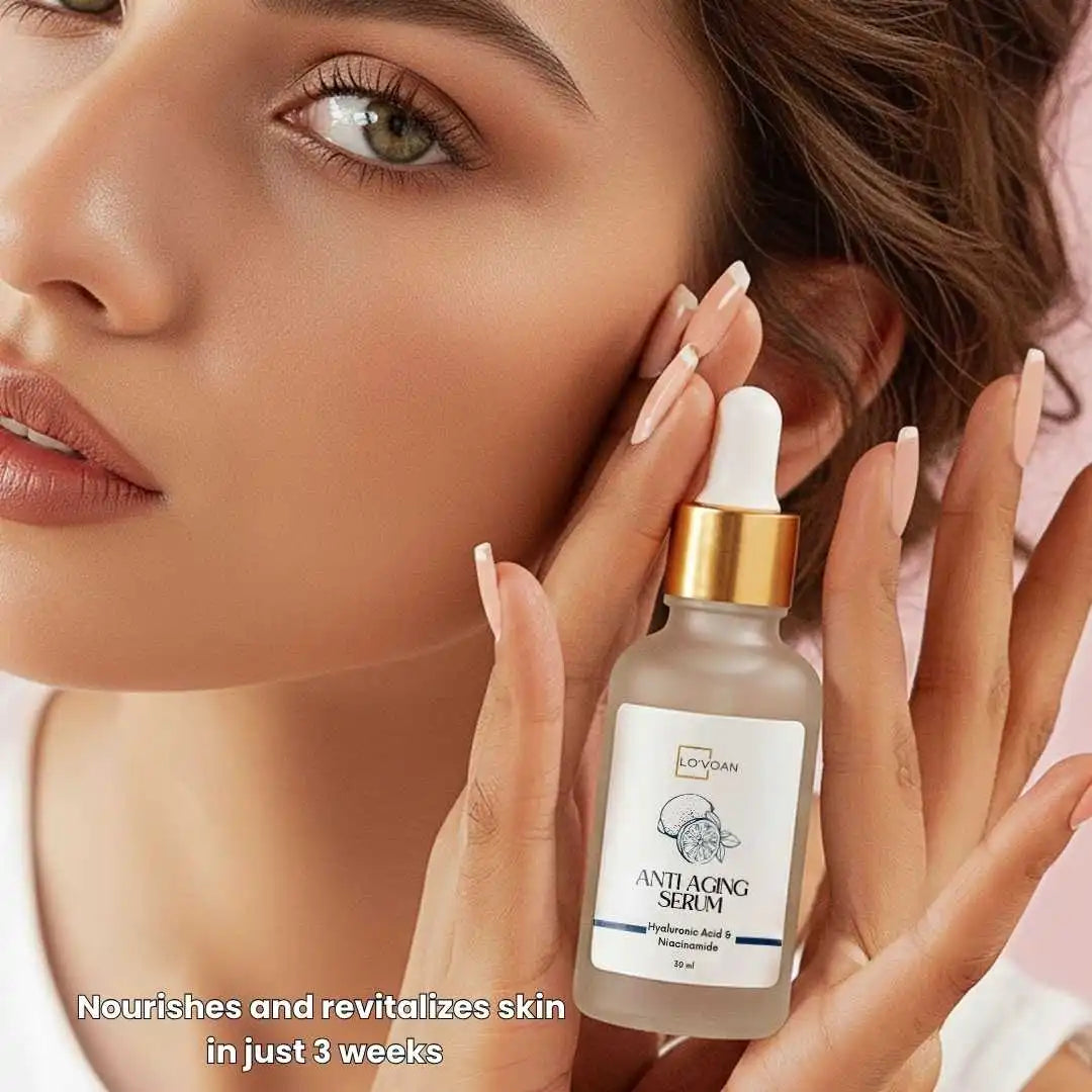 Anti-aging serum improving skin elasticity and firmness for glowing skin