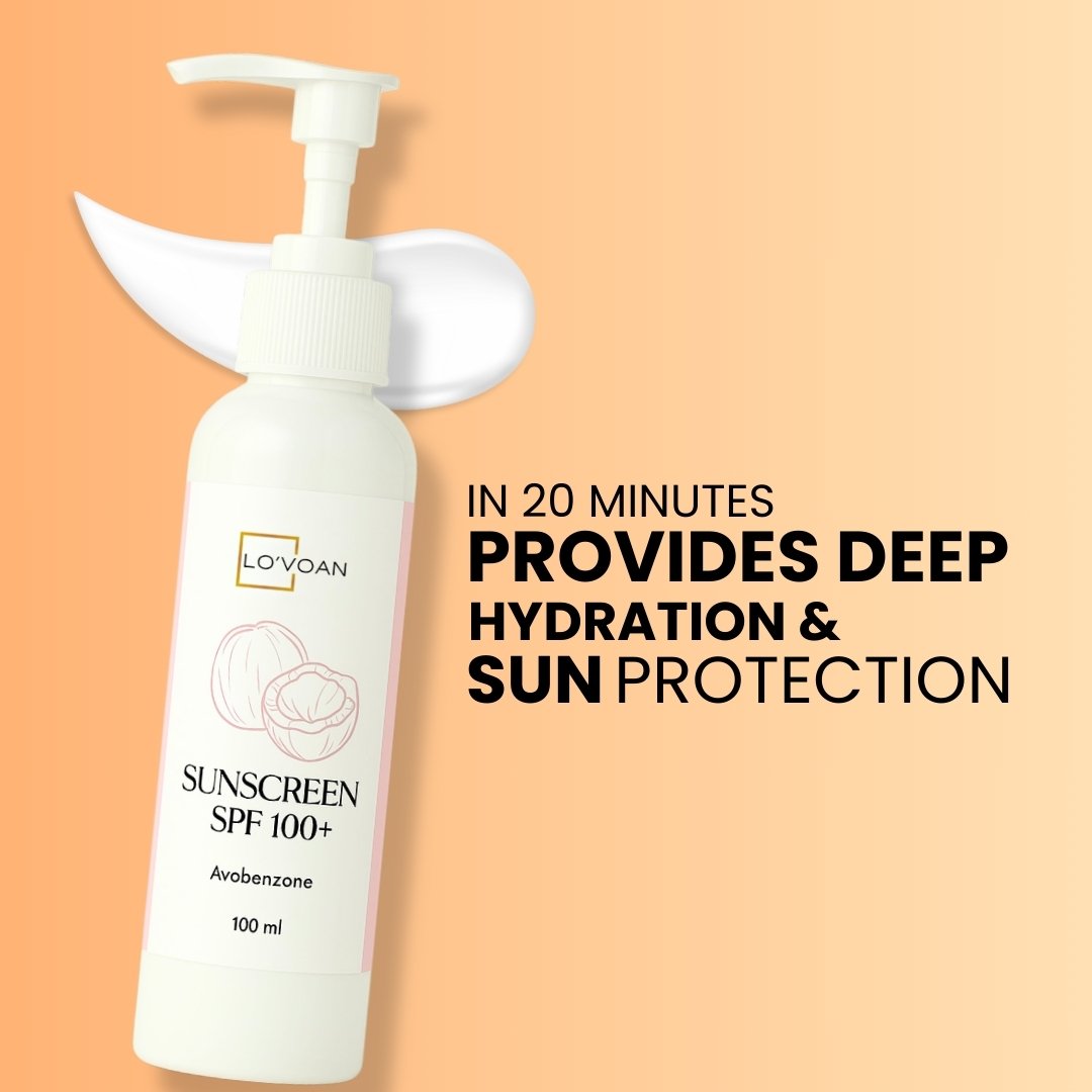 Sunscreen SPF 100  by Lo'voan provides Deep Hydration & Sun Protection In 20 Minutes