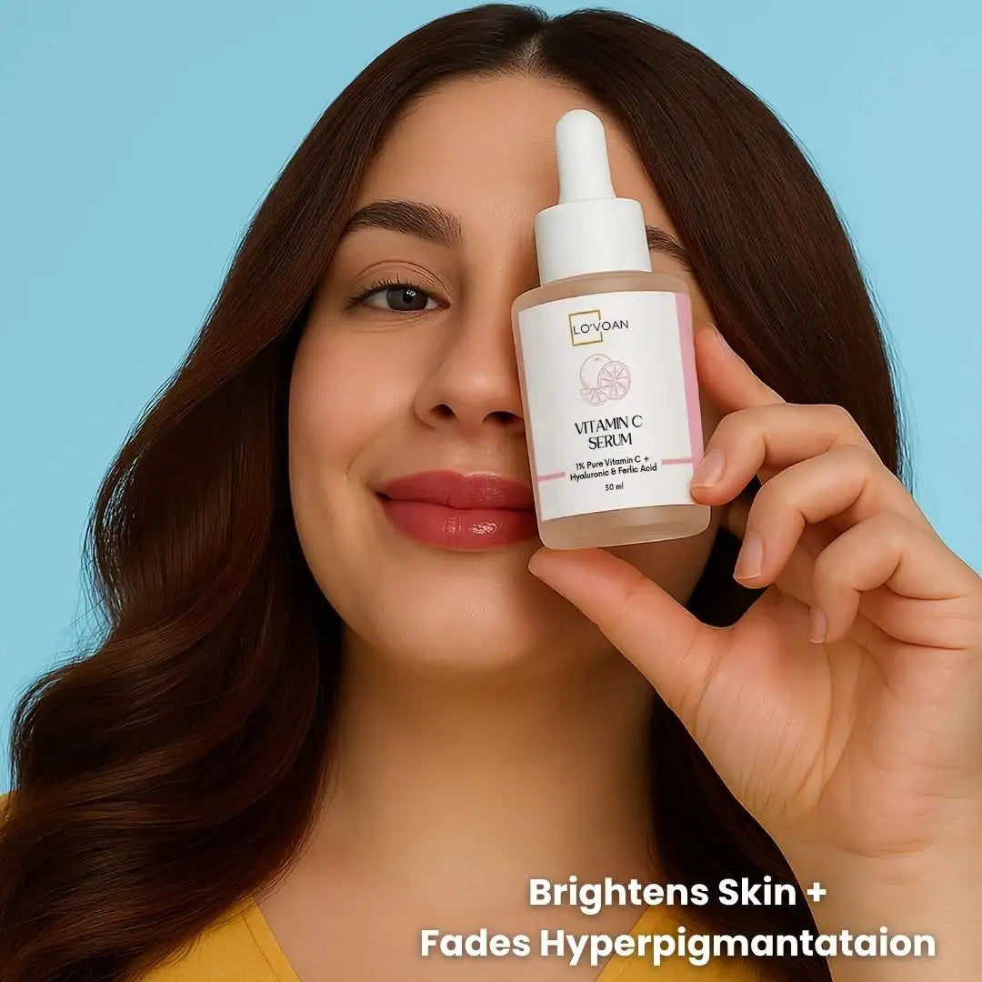 Lovoan Vitamin C Serum in Hand | Glowing Skin Brightening Face Serum