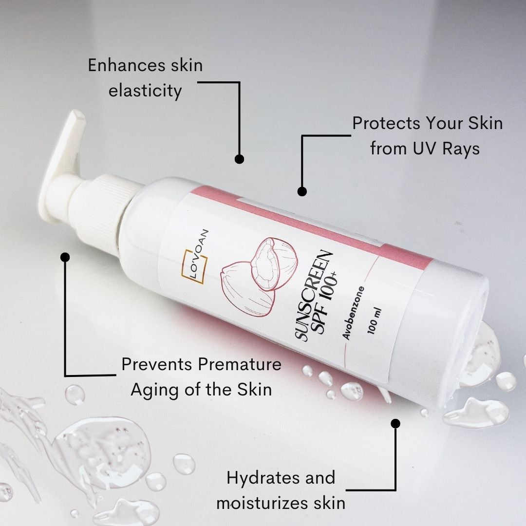 Lo'voan Sunscreen SPF 100+ benefits – anti-tanning, sunblock, hydration