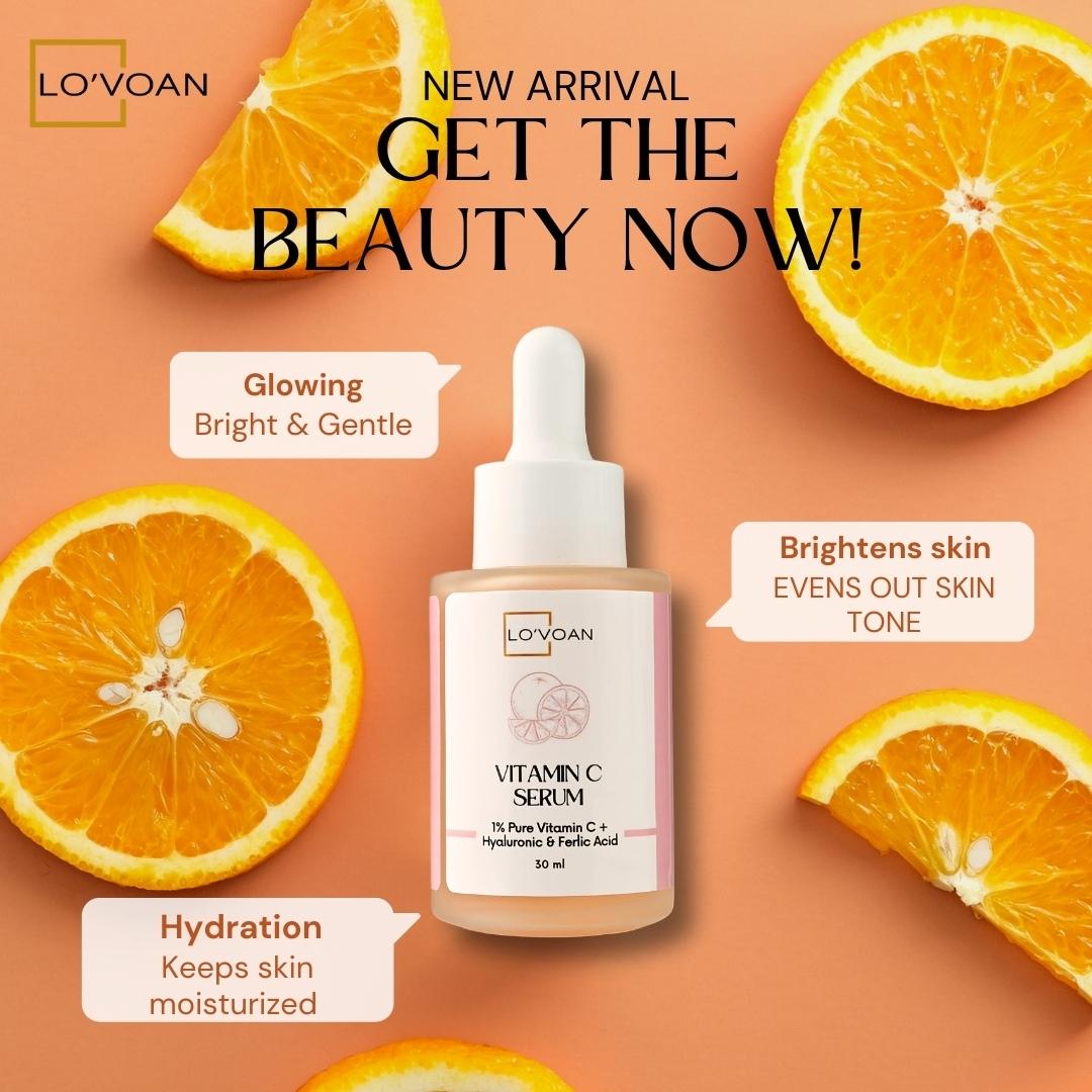 L'ovoan Vitamin C Serum – Brightens Skin, Fades Spots & Boosts Glow - Lo'voan